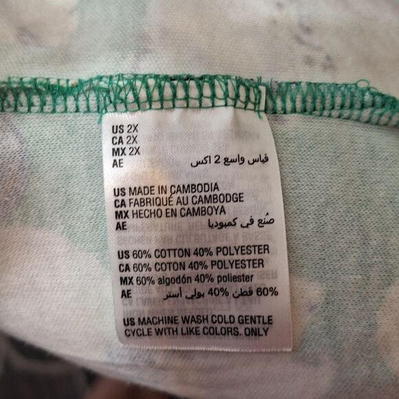 Karen Scott Sport Womens‎ Knit Shift Dress 2X Green Floral Short Sleeve Pullover - Picture 6 of 6